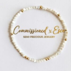 Mother of Pearl & 14k Yellow Gold Dot Bracelet